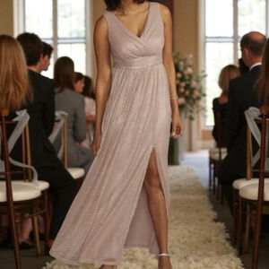 Oleg Cassini Formal Maxi Dress, Blush, Size 14